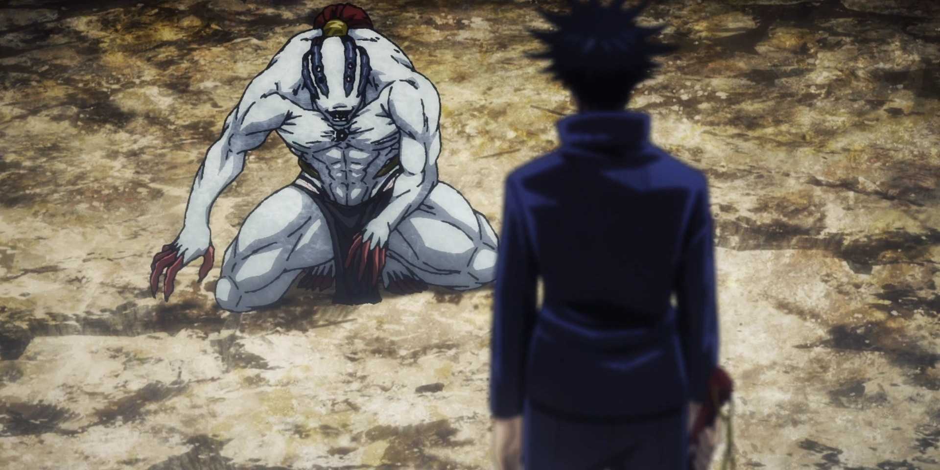 Megumi et le porteur du doigt se font face dans JJK