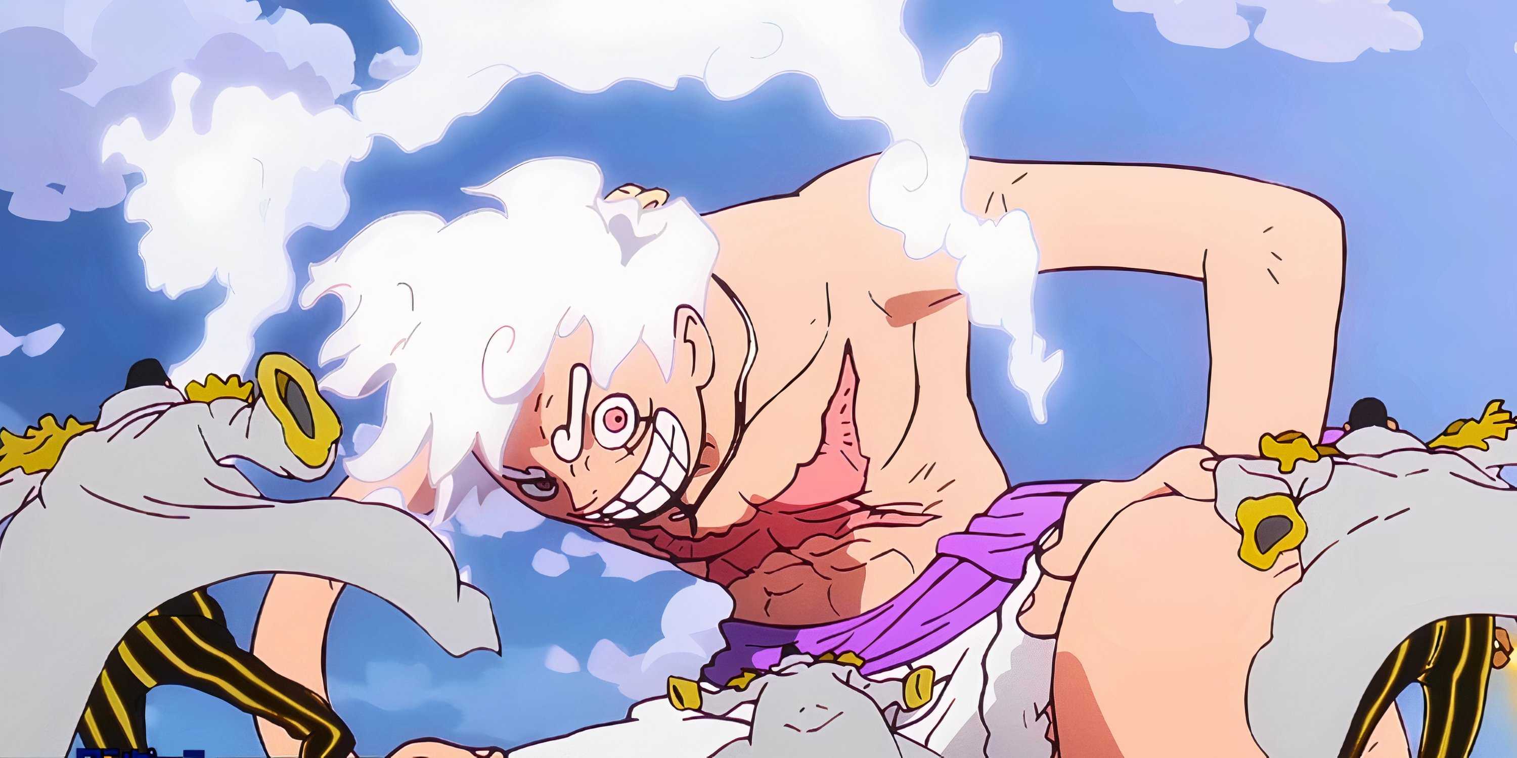 Gear 5 Luffy combat plusieurs Kizarus dans l'anime One Piece