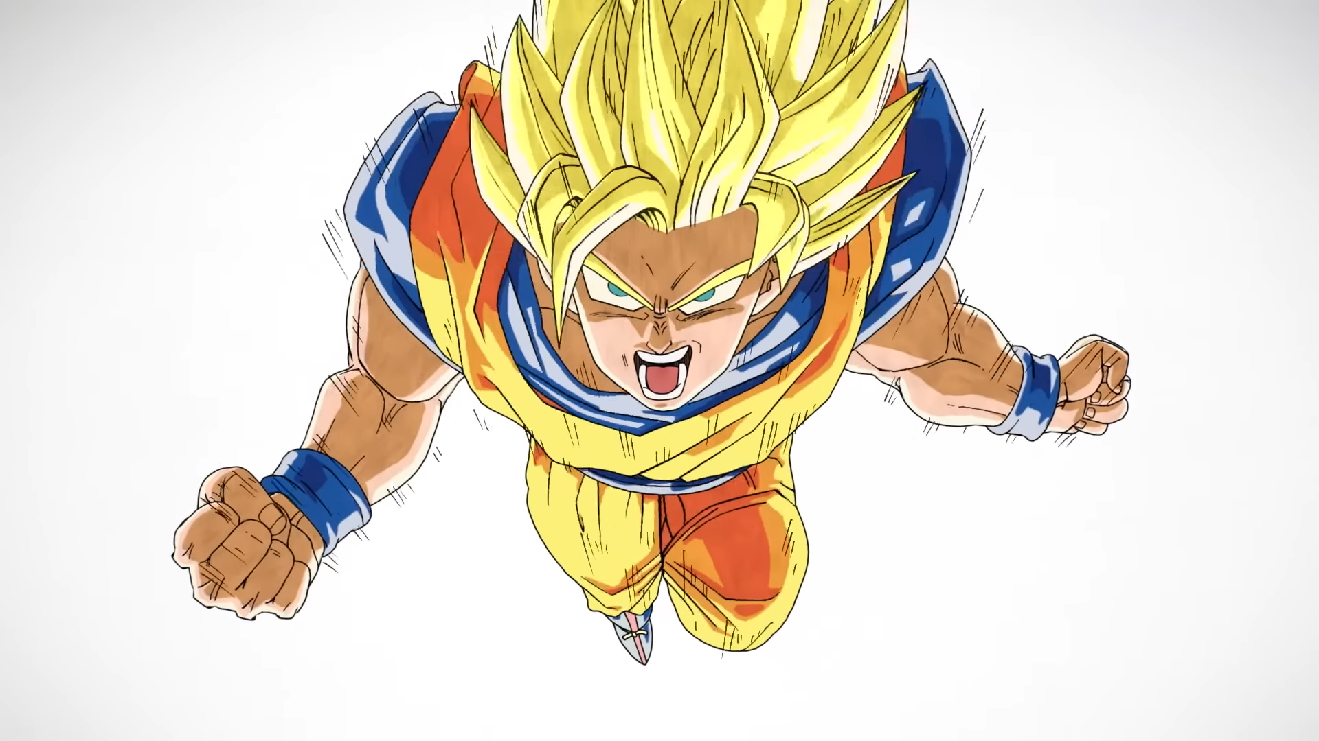 Super Saiyan Goku de Dragon Ball Z dans l'anime officiel du 40e anniversaire