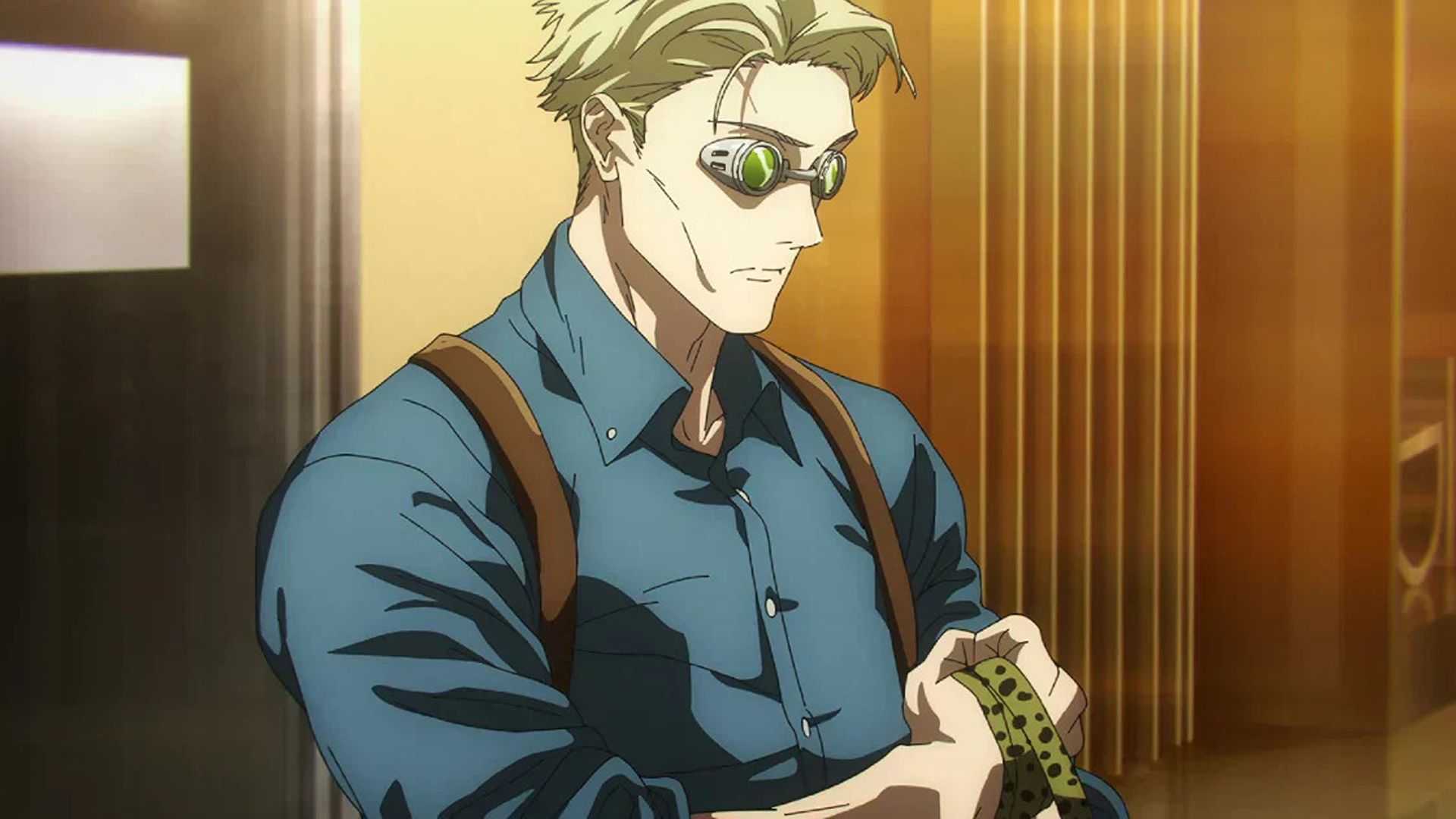 Kento Nanami enroule sa cravate autour de sa main dans Jujutsu Kaisen
