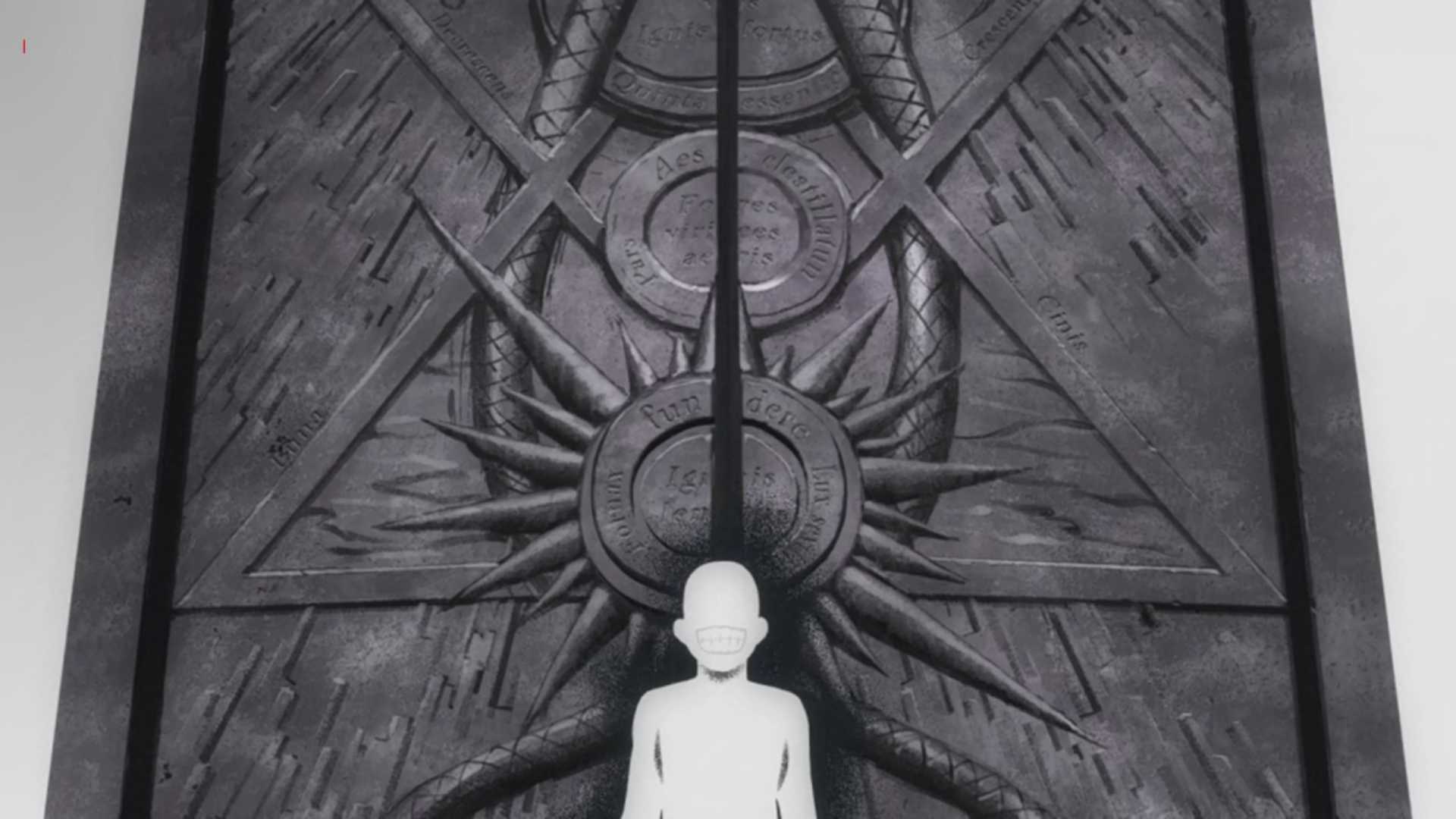La Vérité debout devant la porte du vide dans l'anime Fullmetal Alchemist: Brotherhood