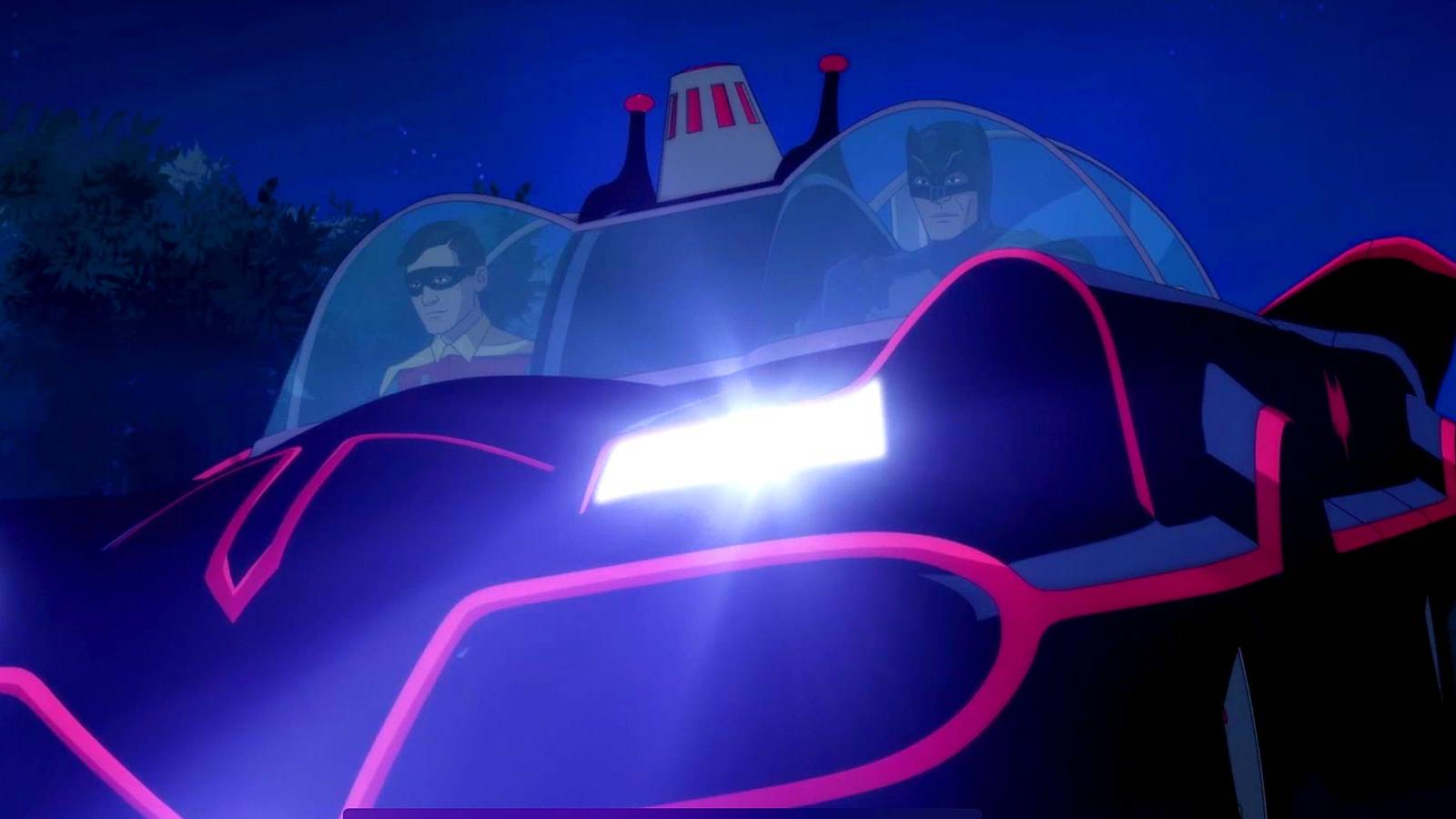 The Batmobile Burns Rubber in Return of the Caped Crusaders Clip