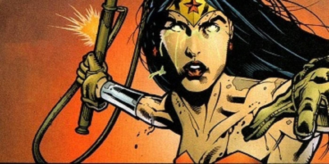 Blinde Wonder Woman in Die Augen der Gorgone