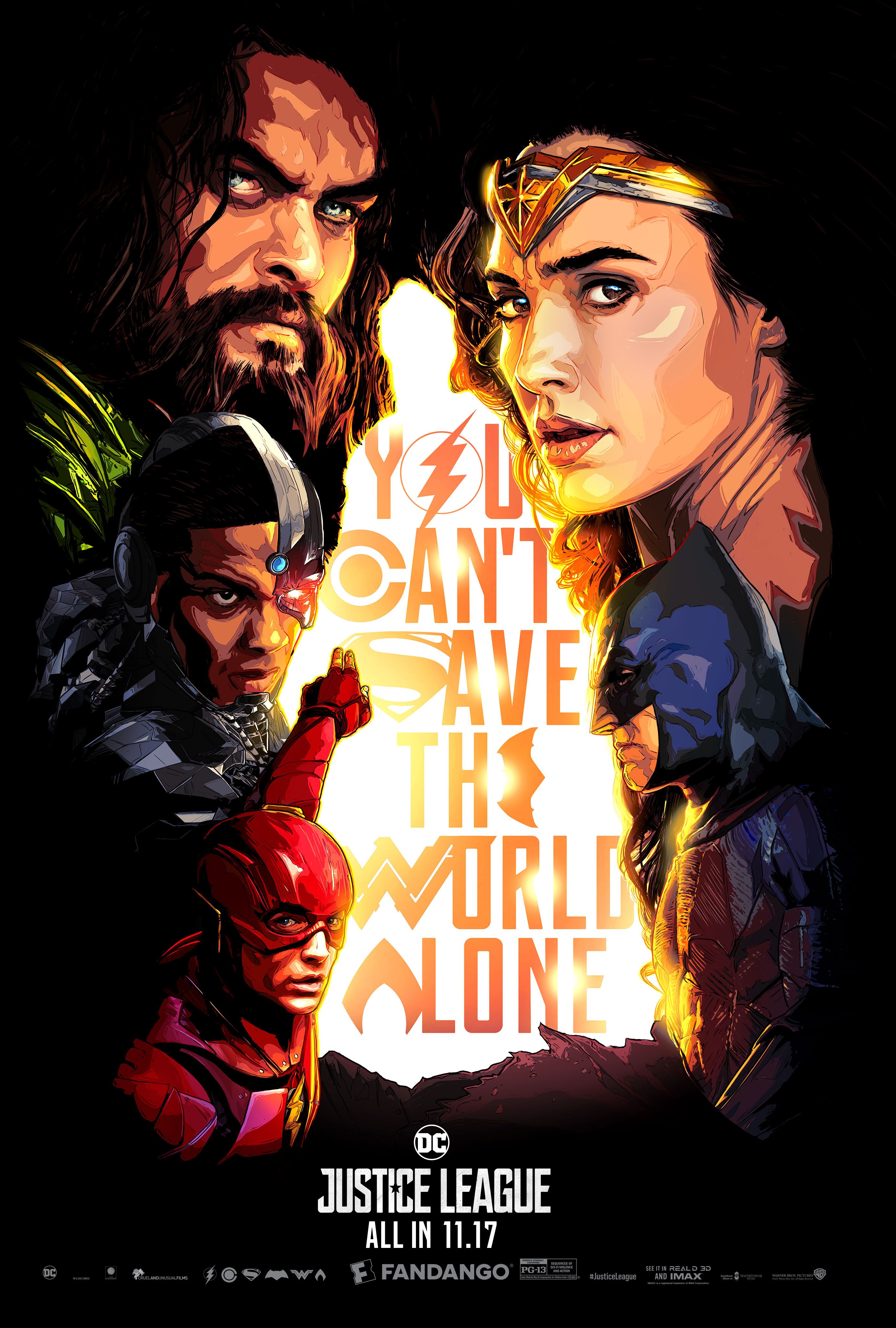 2021 Justice League Movie Poster 11X17 Superman Batman Wonder Woman The  Flash 🍿