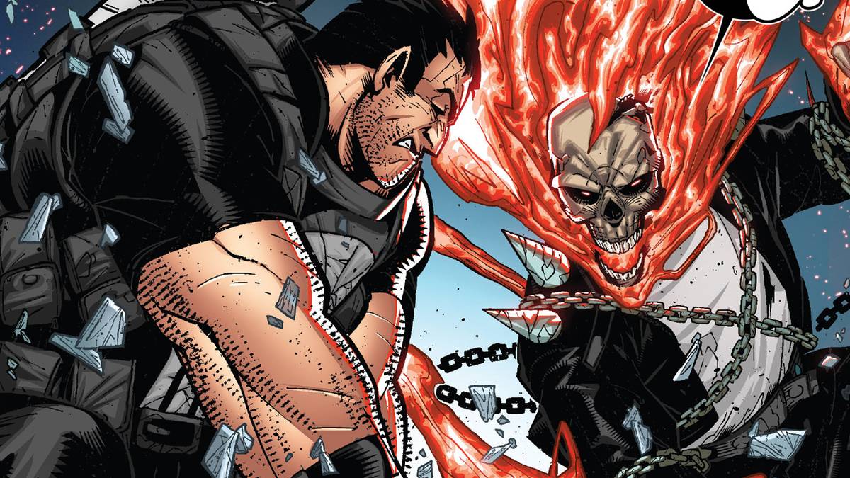 Ghost Rider Punch The Punisher's Powers Give Him Ghost Rider's Penance Stare
