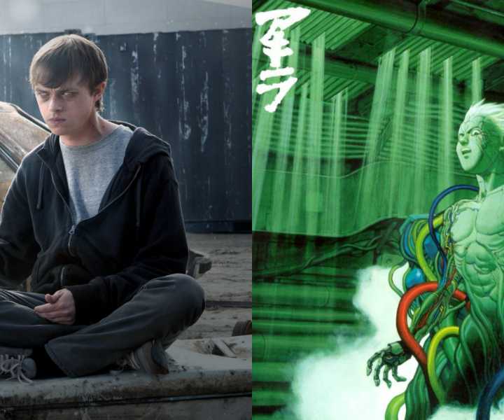 A split image of Dane Dehaan in Chronicle and Akira.