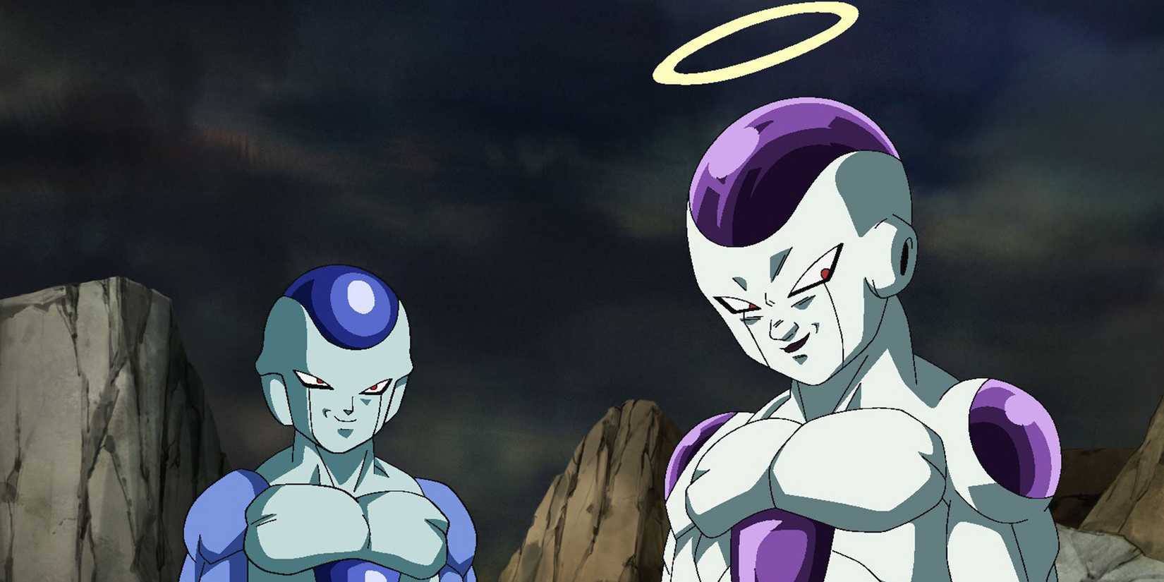 Frost glares at Frieza during the Tournament of Power in Dragon Ball Super.