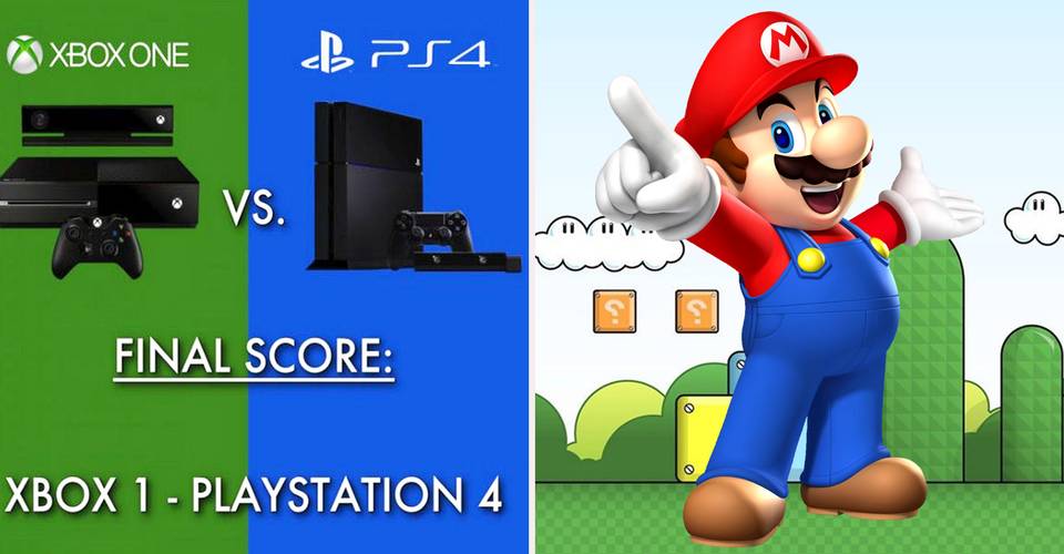 Super Mario On The Ps4 And Super Luigi On The Xbox One Meme Youtube