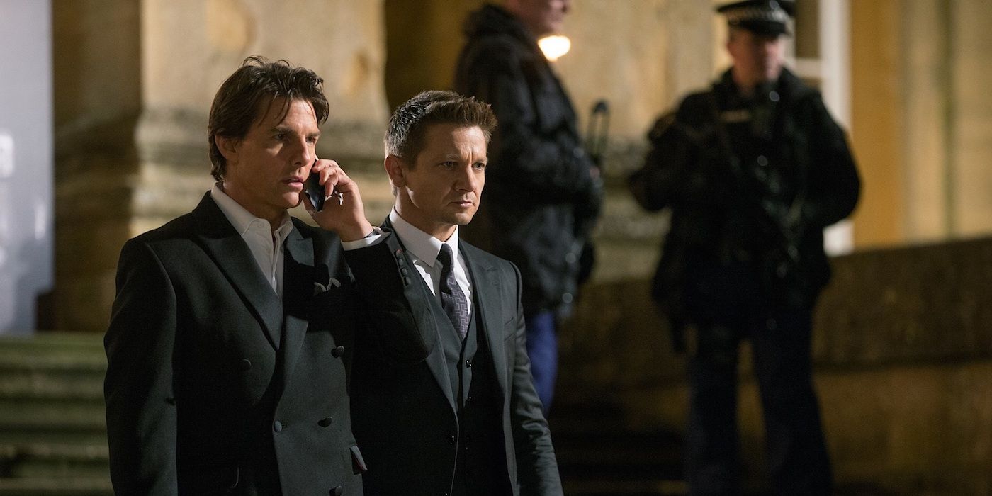 Tom Cruise and Jeremy Renner in Mission Impossible