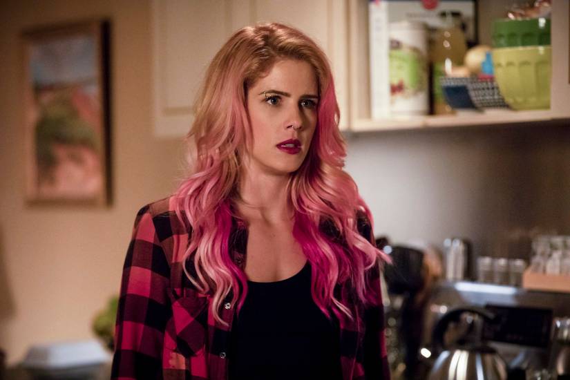 Felicity Sports Pink Hair in Arrow Season 7 Photo