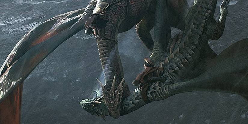 Vhagar grabs another dragon around the neck during the Dance of the Dragons