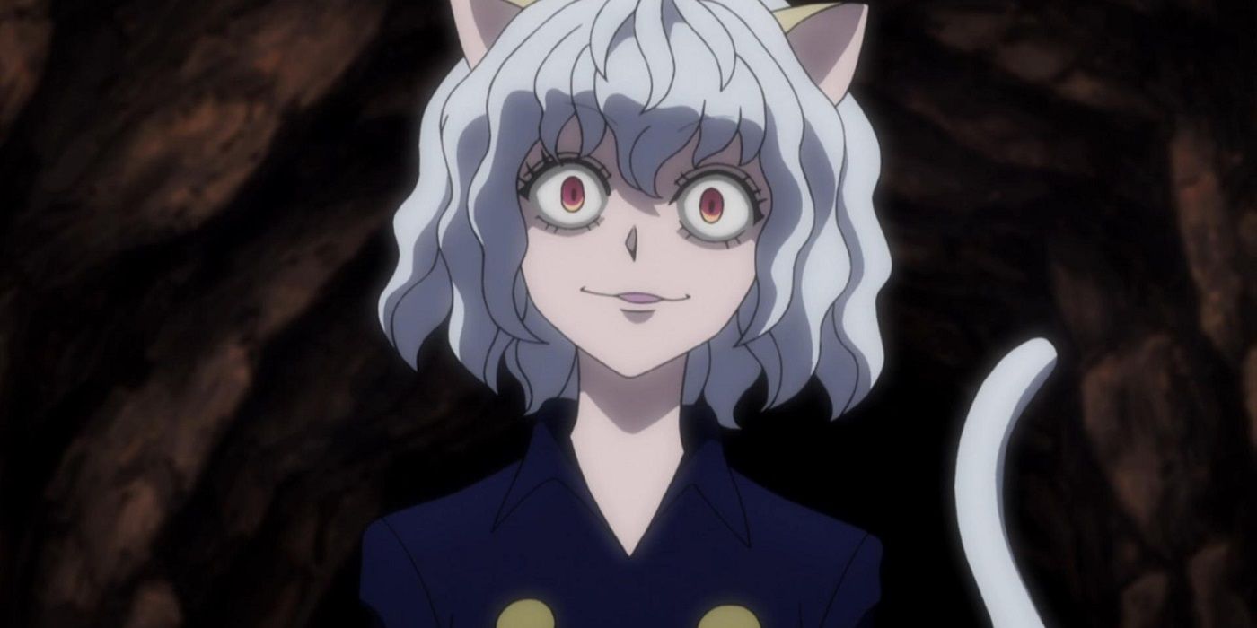 Neferpitou staring straight ahead with big eyes in Hunter X Hunter