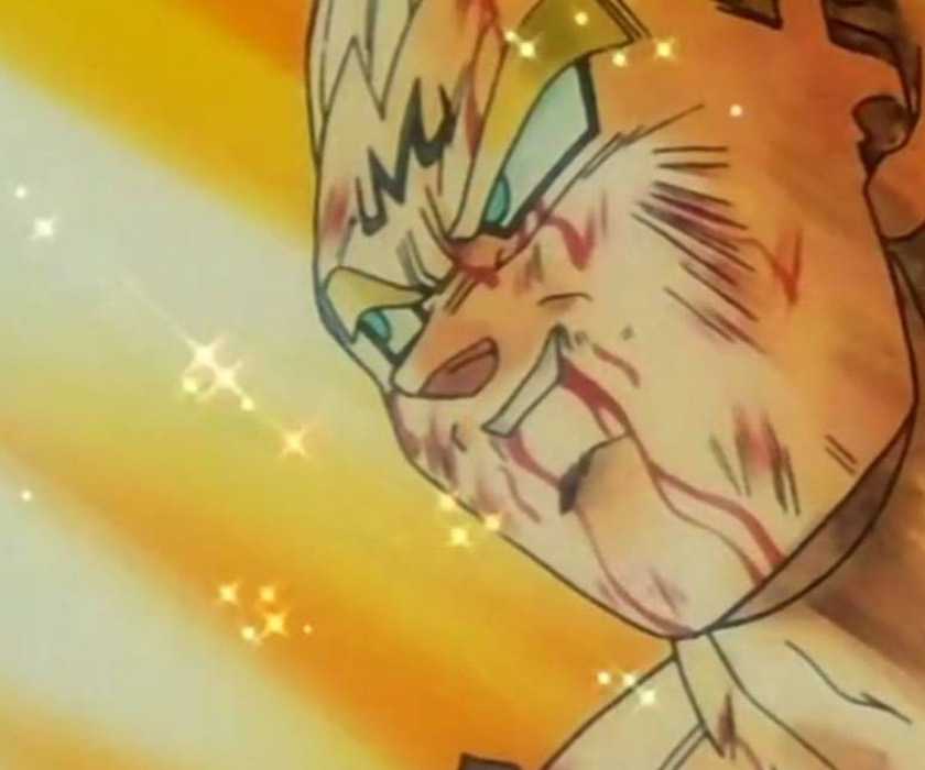 Vegeta se prépare à faire ses adieux avec son attaque Explosion Finale dans Dragon Ball Z (Source : Toei Animation)
