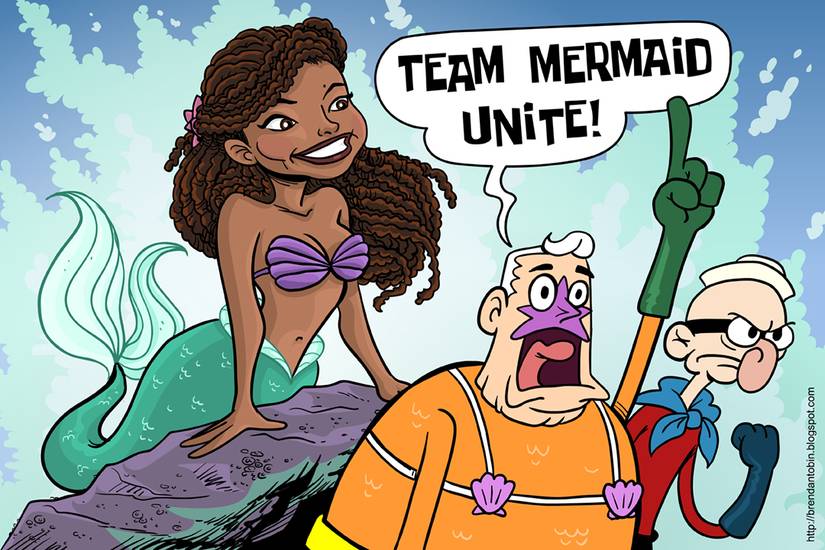 Line it is Drawn: Comic Characters Team-Up With Halle Bailey's Ariel!