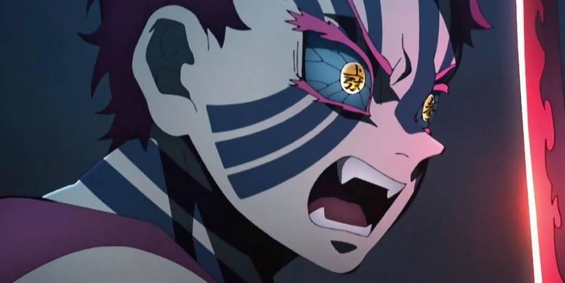 Akaza yells furiously in demon slayer