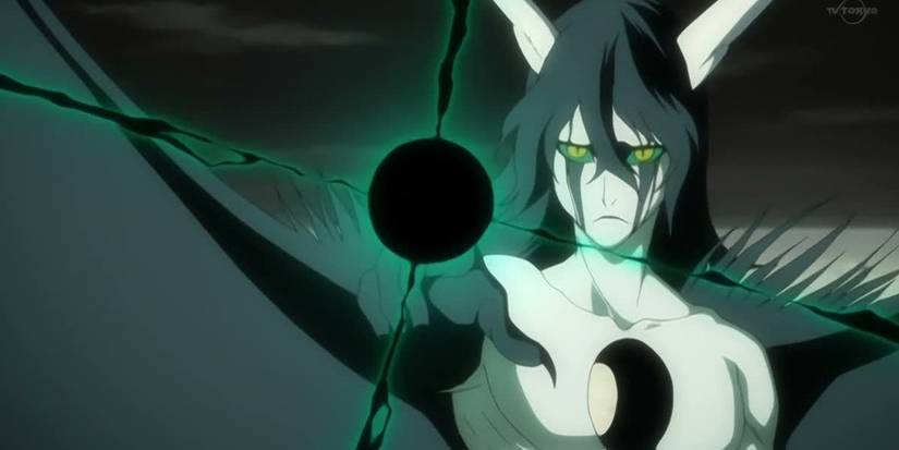 Ulquiorra Cifer fires a cero in Bleach.