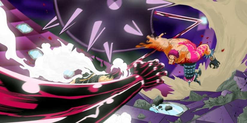 Luffy about to punch Katakuri