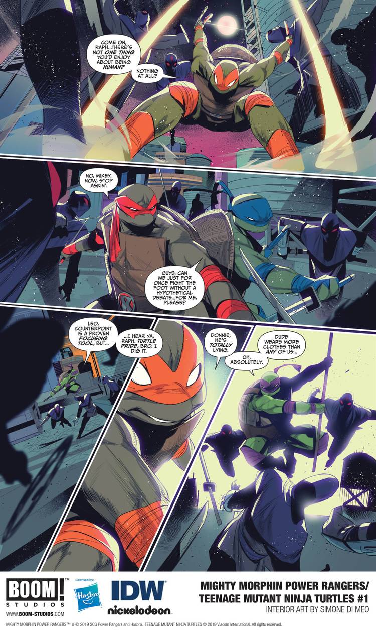 Mighty Morphin Power Rangers Meet TMNT in Crossover First Look