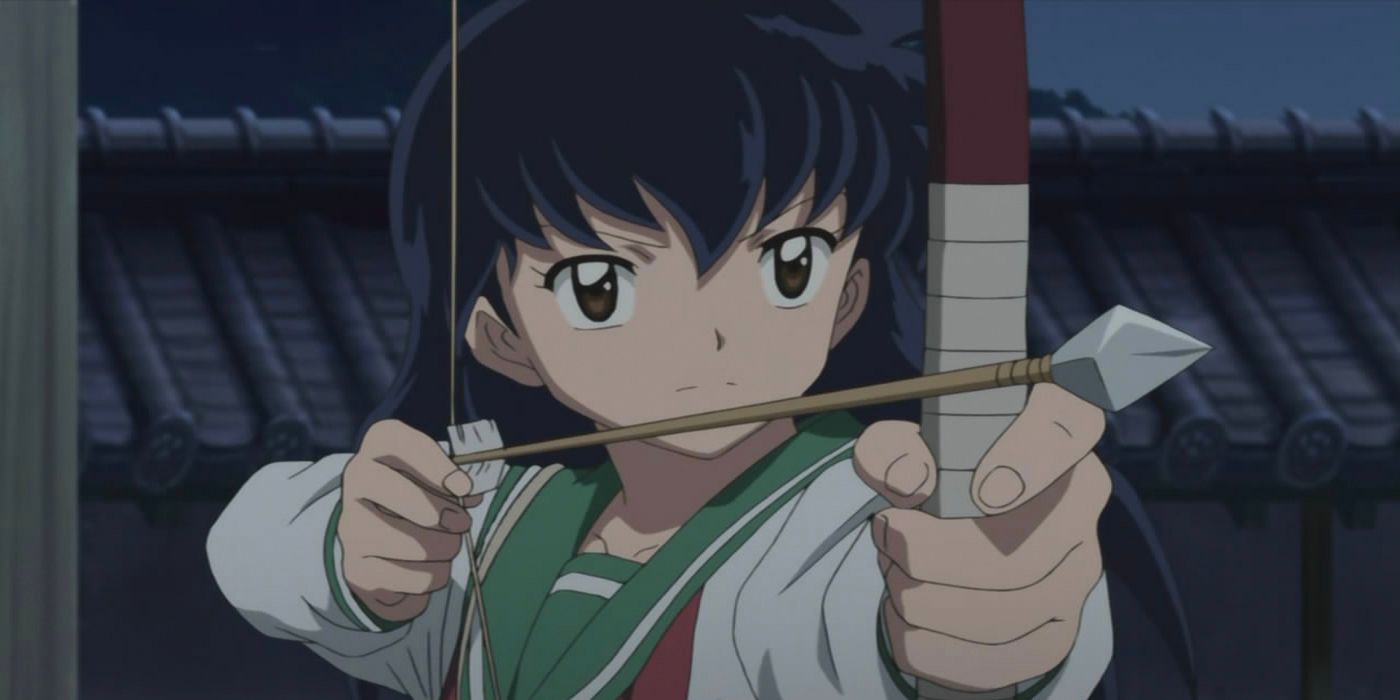 KagomeKagome readying her bow and arrow in the anime Inuyasha.