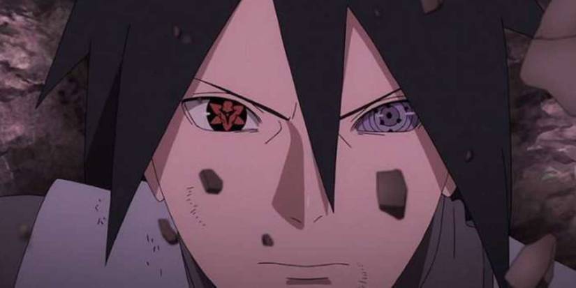 Sasuke Uchiha with the Eternal Mangekyo Sharingan right eye
