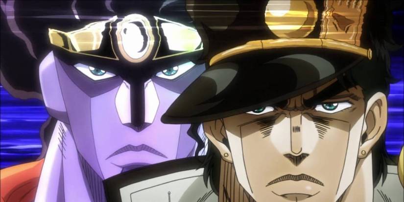 Jotaro posing with Star Platinum