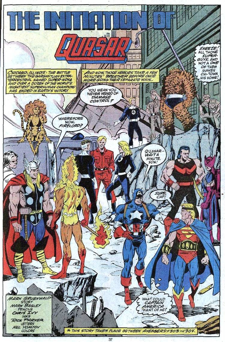 Quasar's Retroactive Initiation Into the Avengers