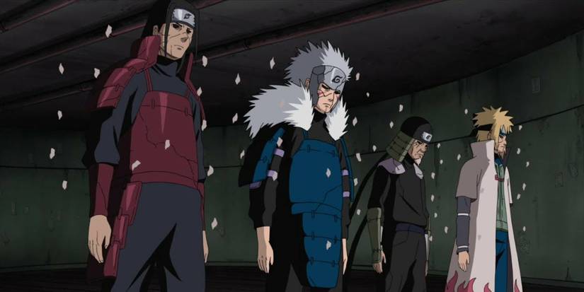 Four Hokage vs Ten Tails in Naruto
