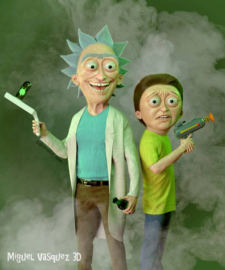 Rick and Morty Fan Art By Miguel Vasquez