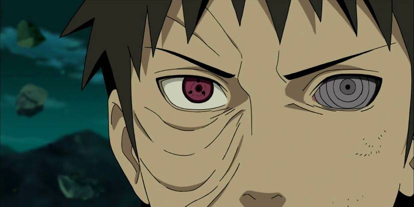 obito uchiha is using both the sharingan and rinnegan