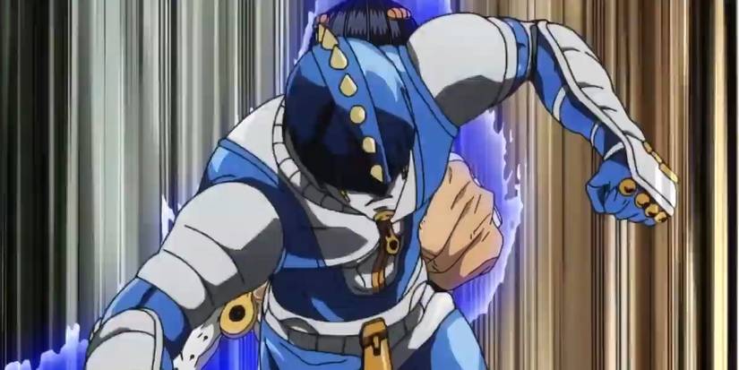 Sticky Fingers attacking in JoJo's Bizarre Adventure.