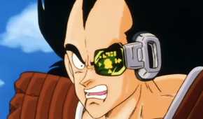 Raditz reads the scouter in Dragon Ball Z.