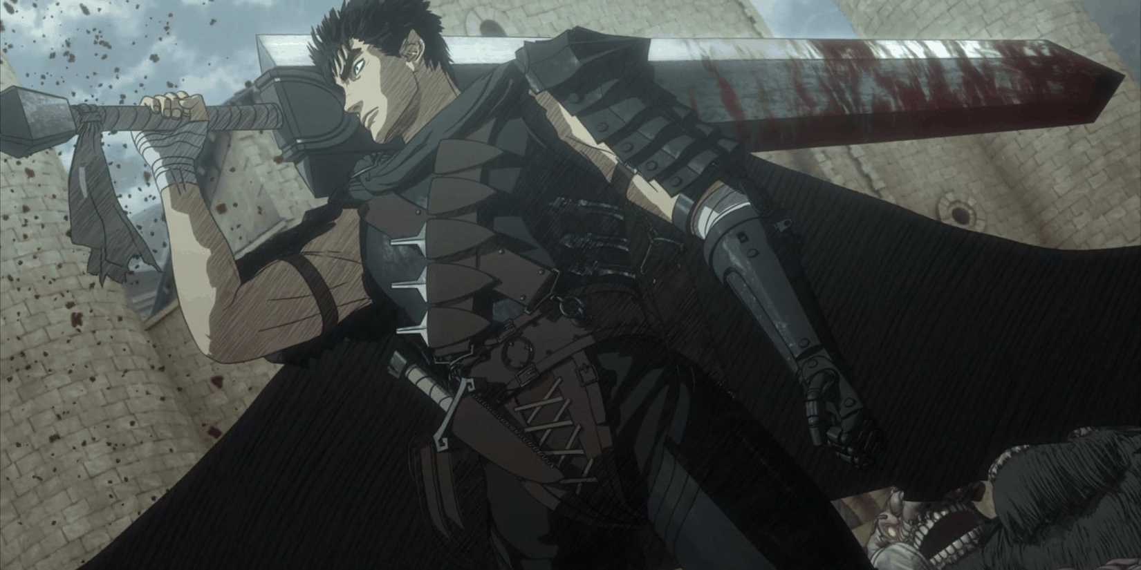 Guts brandissant le tueur de dragon dans Berserk