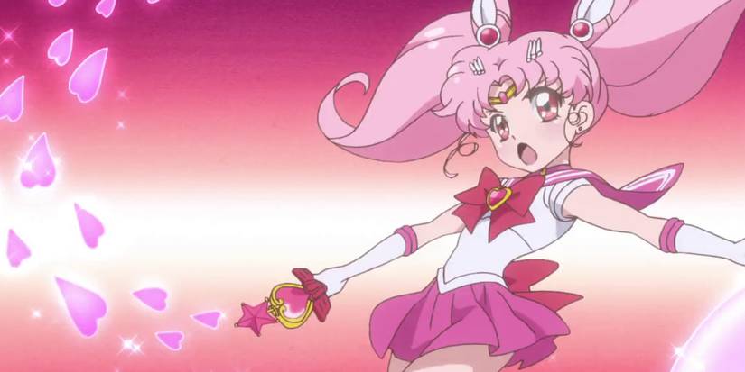 Sailor Chibiusa uses her magic in Sailor Moon.