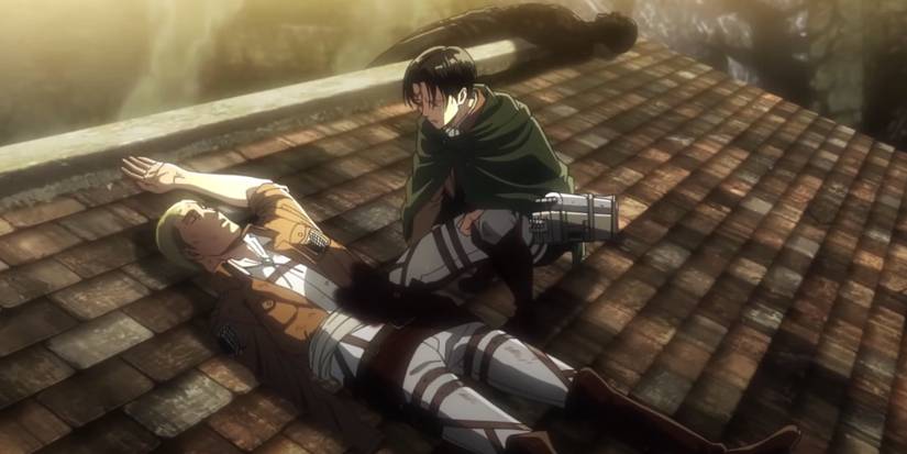 Erwin dying in Shiganshina