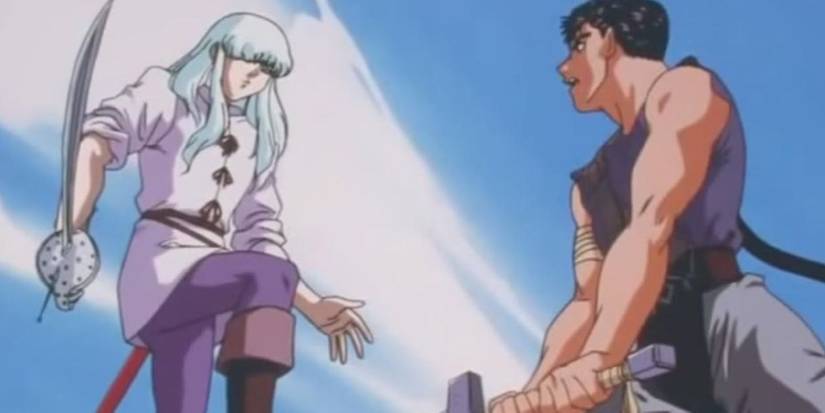Guts vs Griffith in Berserk in a sword duel