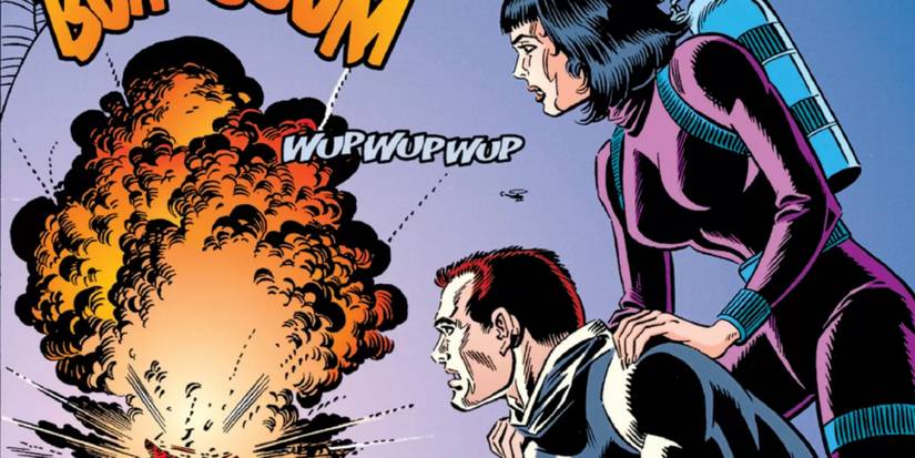 In a Marvel Comics, Richard and Mary Parker see an explosion in the distance