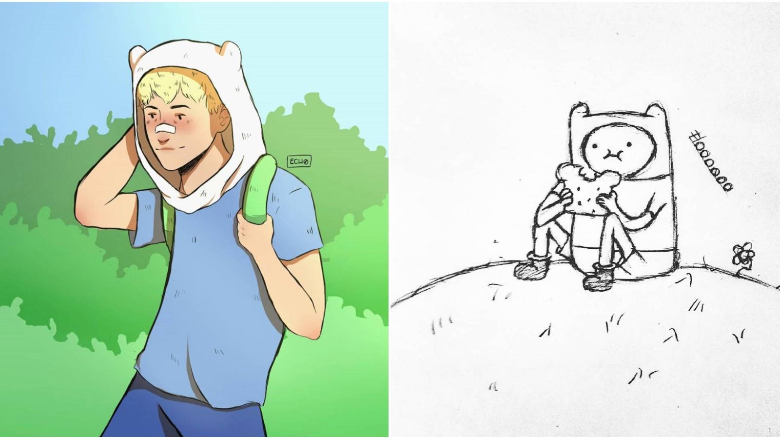 Finn Riding Jake Finn Drawing Adventure Time