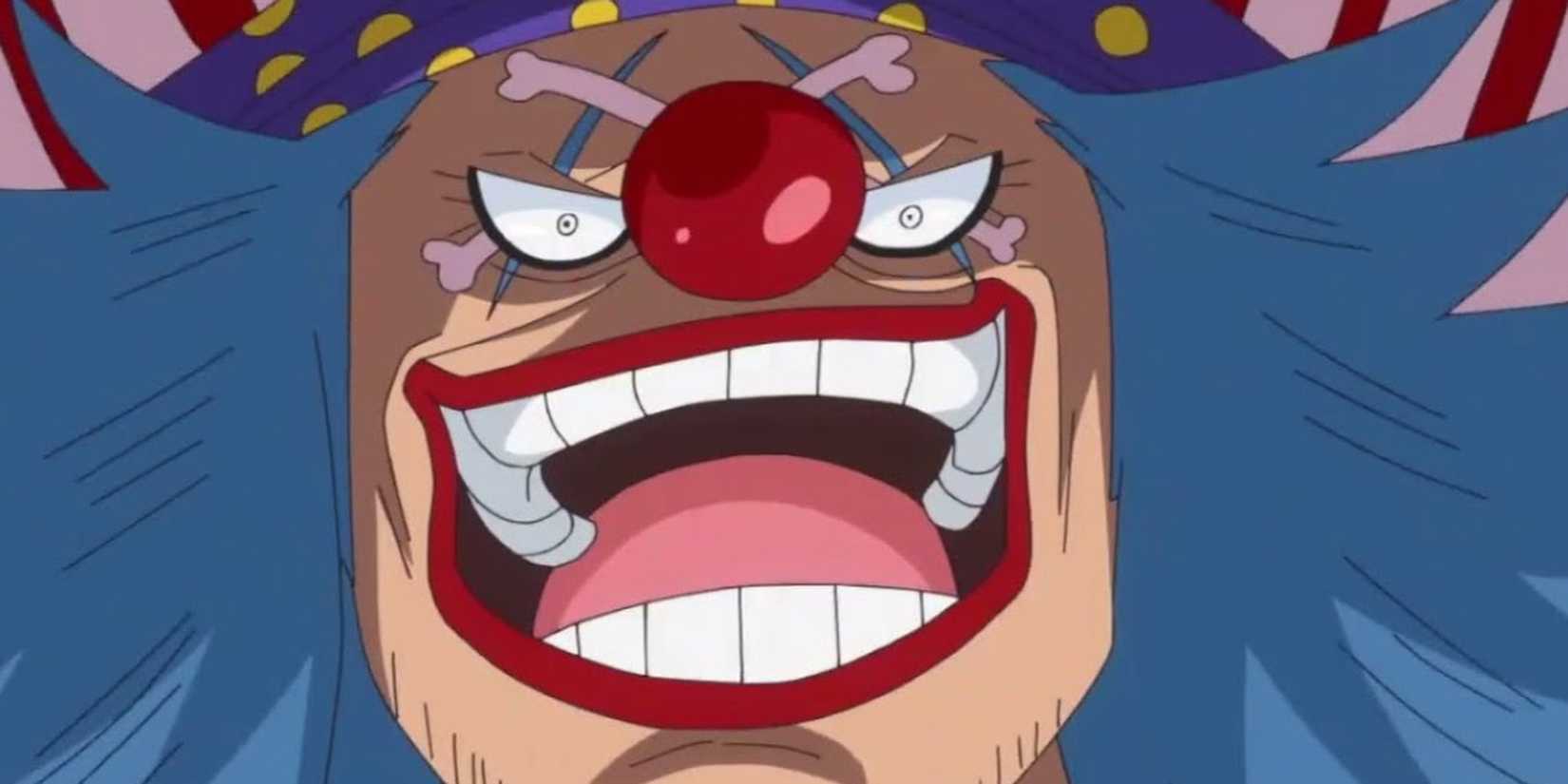 Buggy the Clown laughing in the One Piece anime.