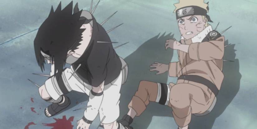 Sasuke with needles all over his body