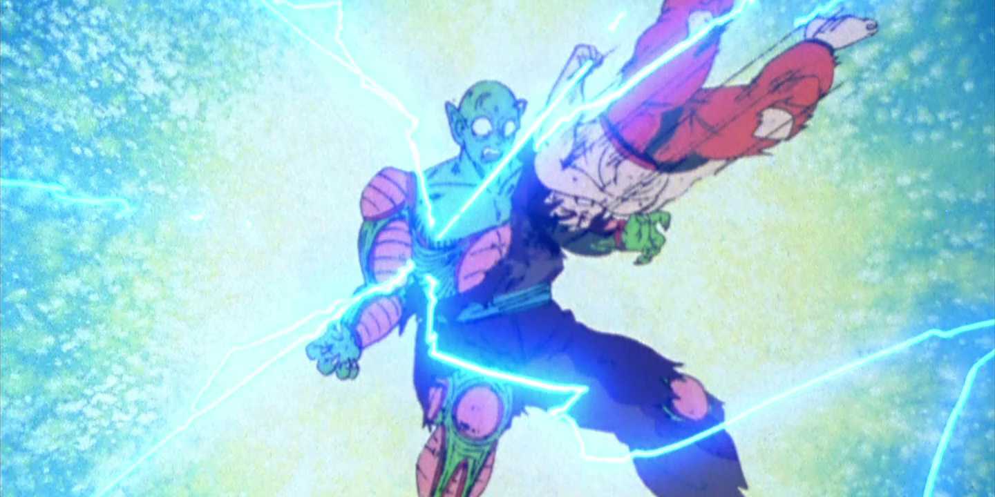 Goku donne un coup de tête à Goku lors du 23e Tournoi Mondial des Arts Martiaux dans Dragon Ball (Source : Toei Animation)