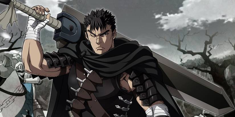 Guts holding his dragon slayer sword Berserk.