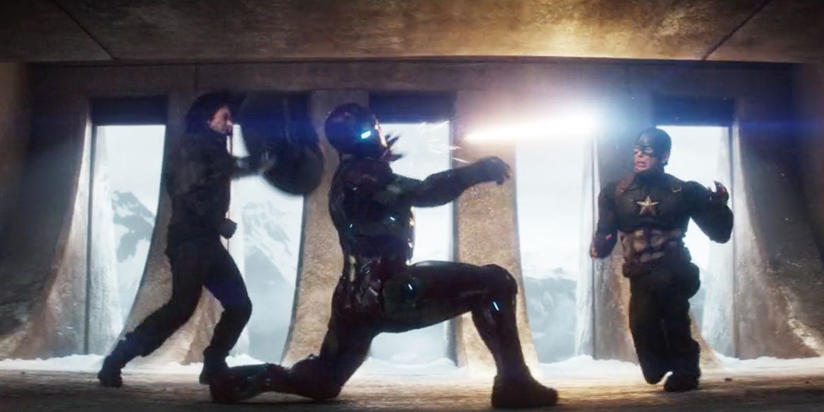 Bucky Barnes Iron Man Captain America Civil War Fight Scene