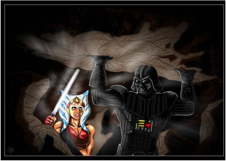 pix Ahsoka Vs Darth Vader Fan Art https www cbr com star wars heartbreaking darth vader ahsoka tano fan art
