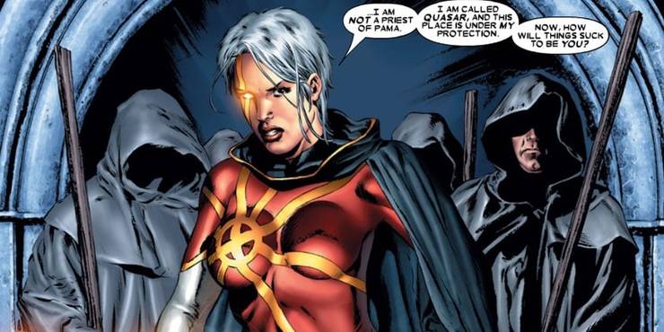 2. Phyla-Vell She is an artificially created offspring of Captain Mar-Vell. She went through three codenames- Captain Mar-Vell, Quasar, and Martyr. Ultimately, a ploy by Thanos and Adam Magus killed her. She lasted about seven years in all her time. Marvel characters