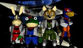 The main Star Fox 64 cast standing together.
