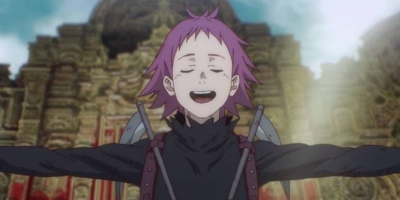 Dorohedoro Saison 1 Ebisu sourit et étend largement les deux bras à ses côtés