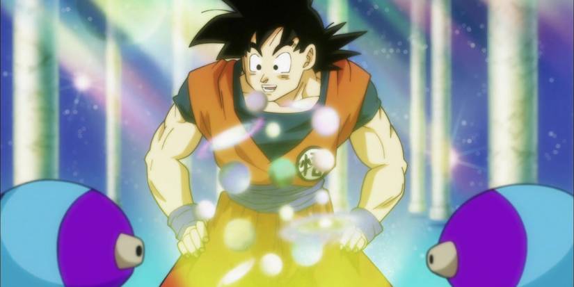 Goku curries favor with Zeno duo at Tournament of Power in Dragon Ball Super.