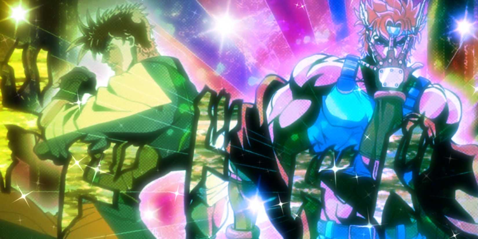 Joseph Joestar and Caesar Zeppeli from JoJo's Bizarre Adventure pose for the camera