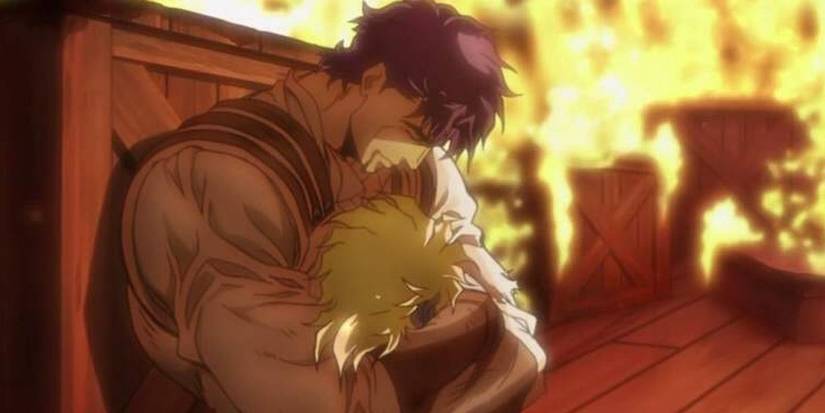 Jonathan Joestar dies cradling Dio Brando's head in Jojo's Bizarre Adventure, Phantom Blood.