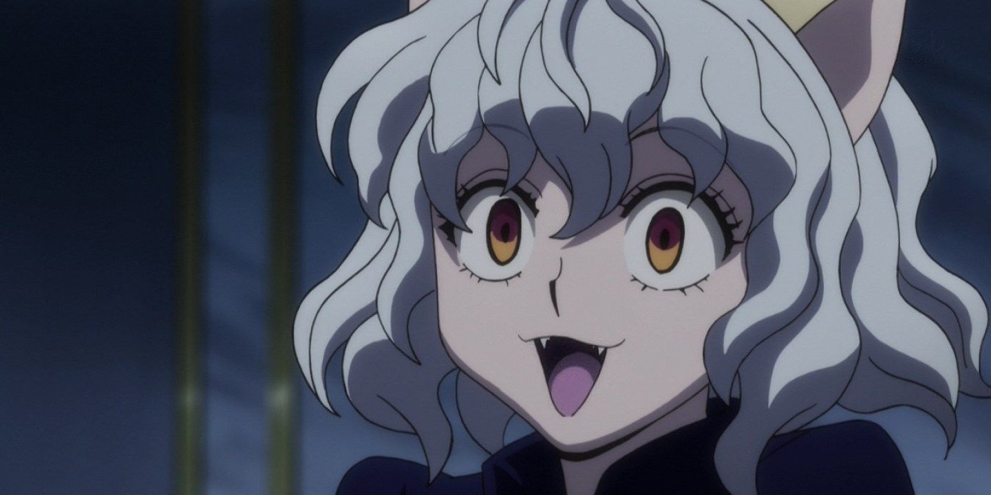 Neferpitou Smiles after being praised by Meruem in Hunter x Hunter.